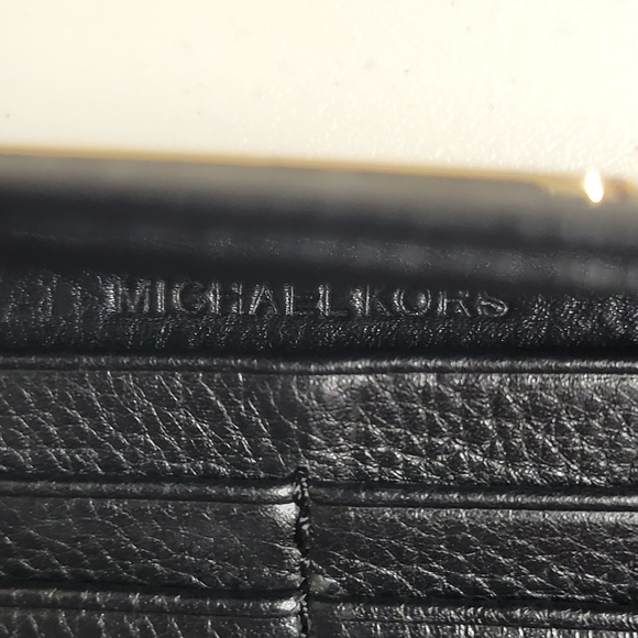 Michael Kors Black Leather Long Card Holder Wallet B-Fold Slender. - Picture 7 of 9